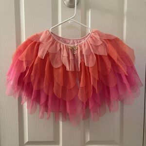 Cat & Jack Tiered Tulle Cape Pink Orange Girls Size L/XL